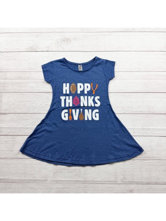 Instant Message Other - Instant Message Happy Thanksgiving Toddler Girls Graphic A-Line Dress 4T